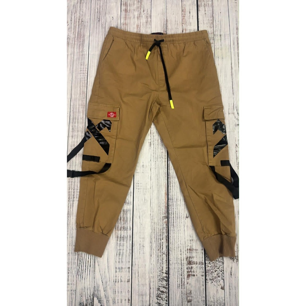 Original‎ Switch Remarkable Mens 2XL Cargo Joggers Khaki Tan Strap Streetwear